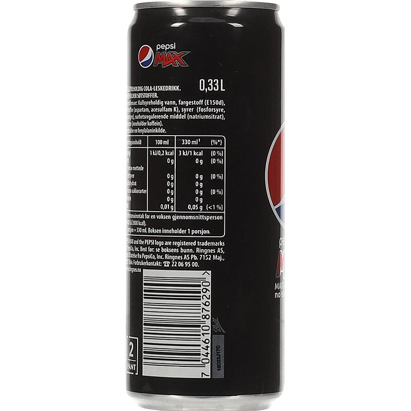 Pepsi Pepsi Max 0,33 l blikje elegant