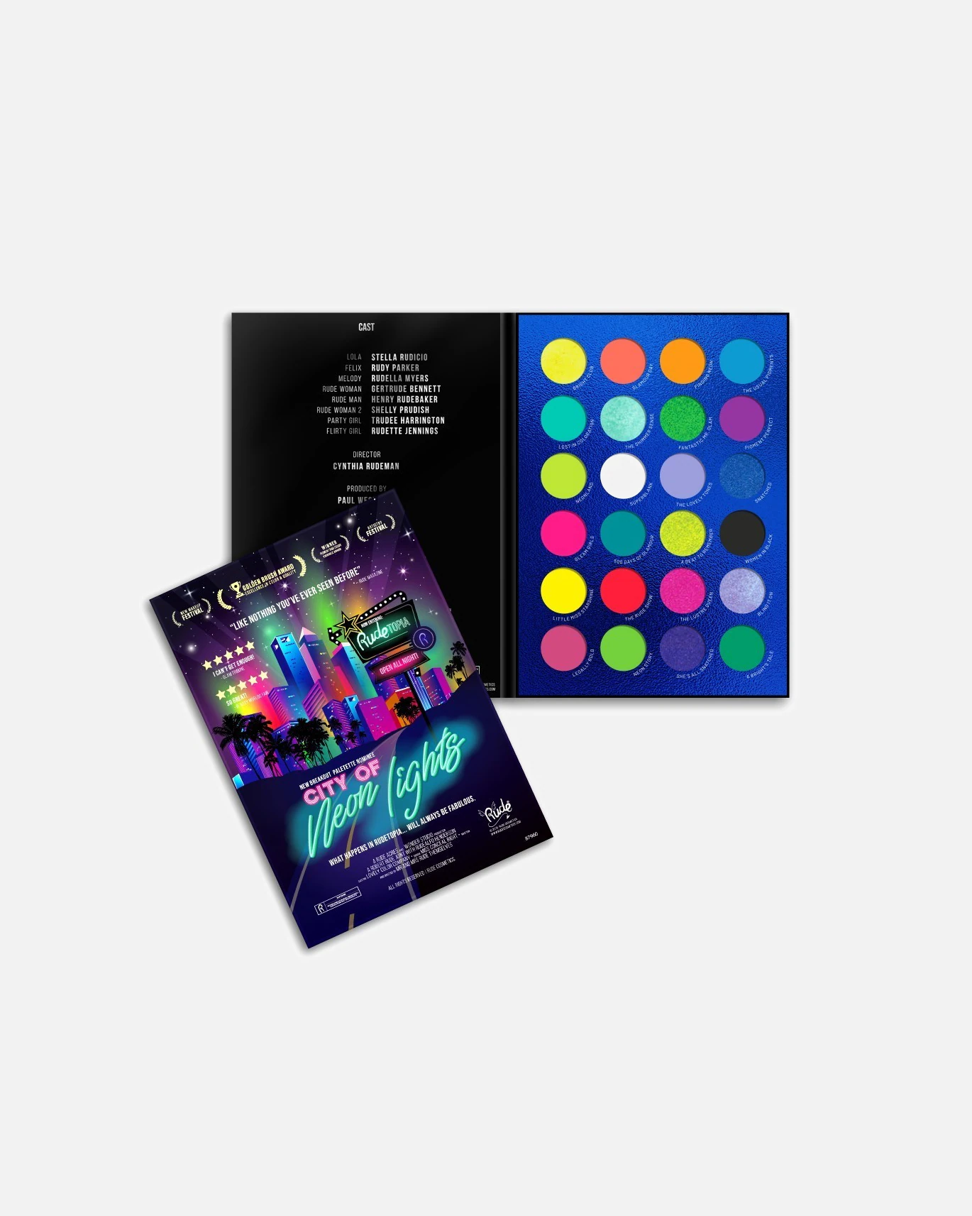 Rude Cosmetics City of Neon Lights 24 Vibrant Pigment & Eyeshadow