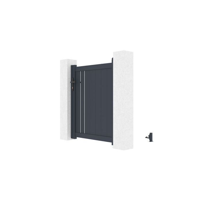 Puerta - Casanoov - GIONA - 1 m de altura (120 cm) - Gris antracita - Aluminio