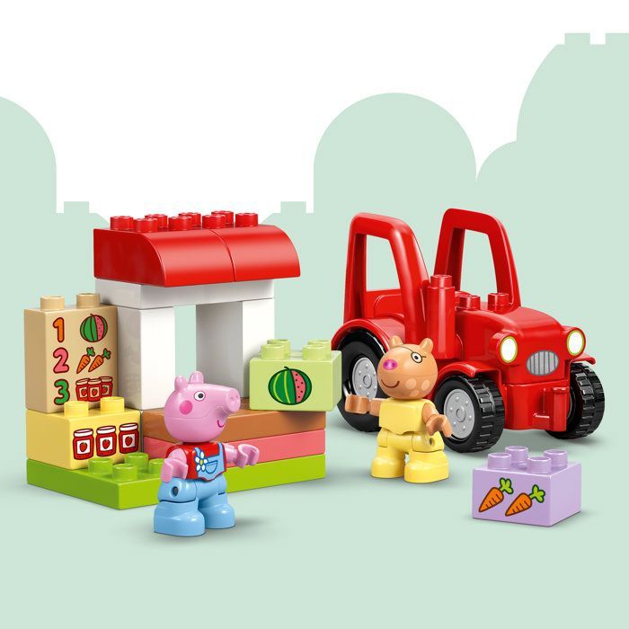 LEGO DUPLO Peppa Pig 10468 Tracteur et Marché - Jeu Éducatif dès 2 ans - Cadeau pour Bébé