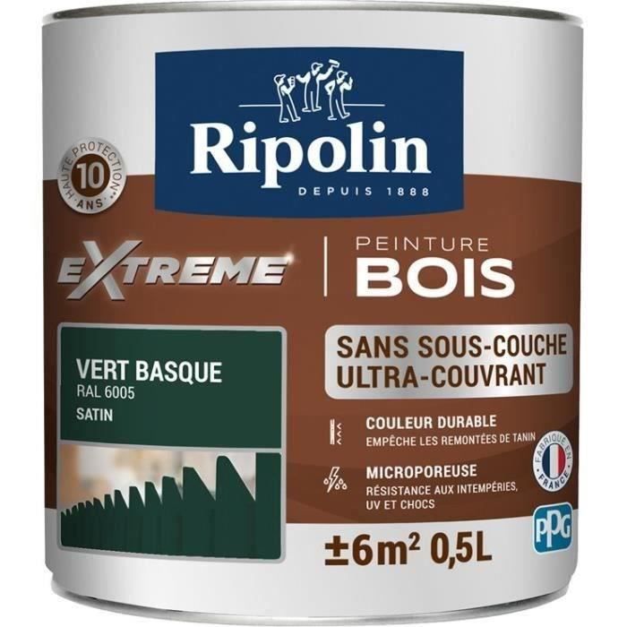 Pintura satinada para madera RIPOLIN de alta protección durante 10 años que protege y realza su madera - Verde vasco