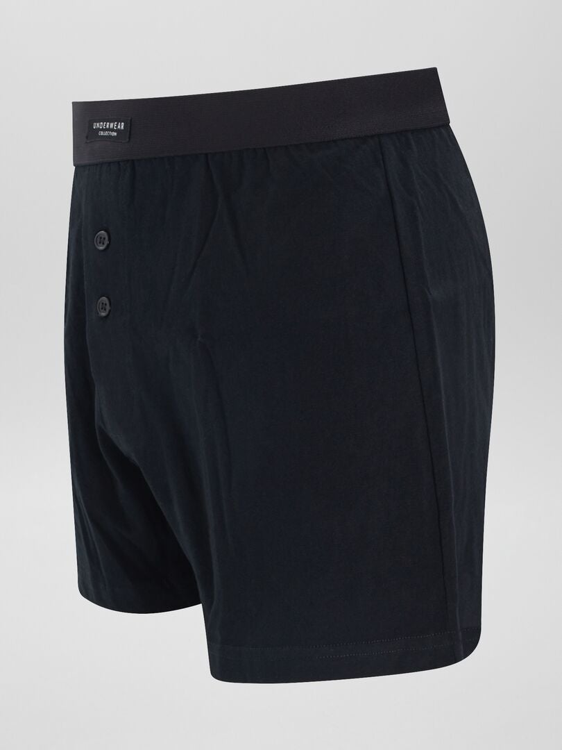 Set van 3 effen boxershorts - ZWART