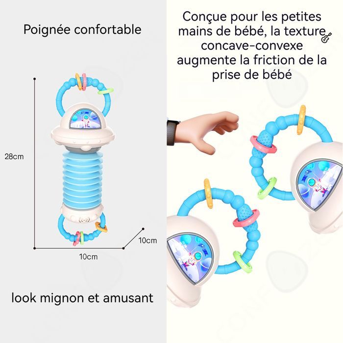 Acordeón en Do de 28x10x10 cm para niños, juguete musical de simulación de acordeón para niños, instrumento musical iluminado
