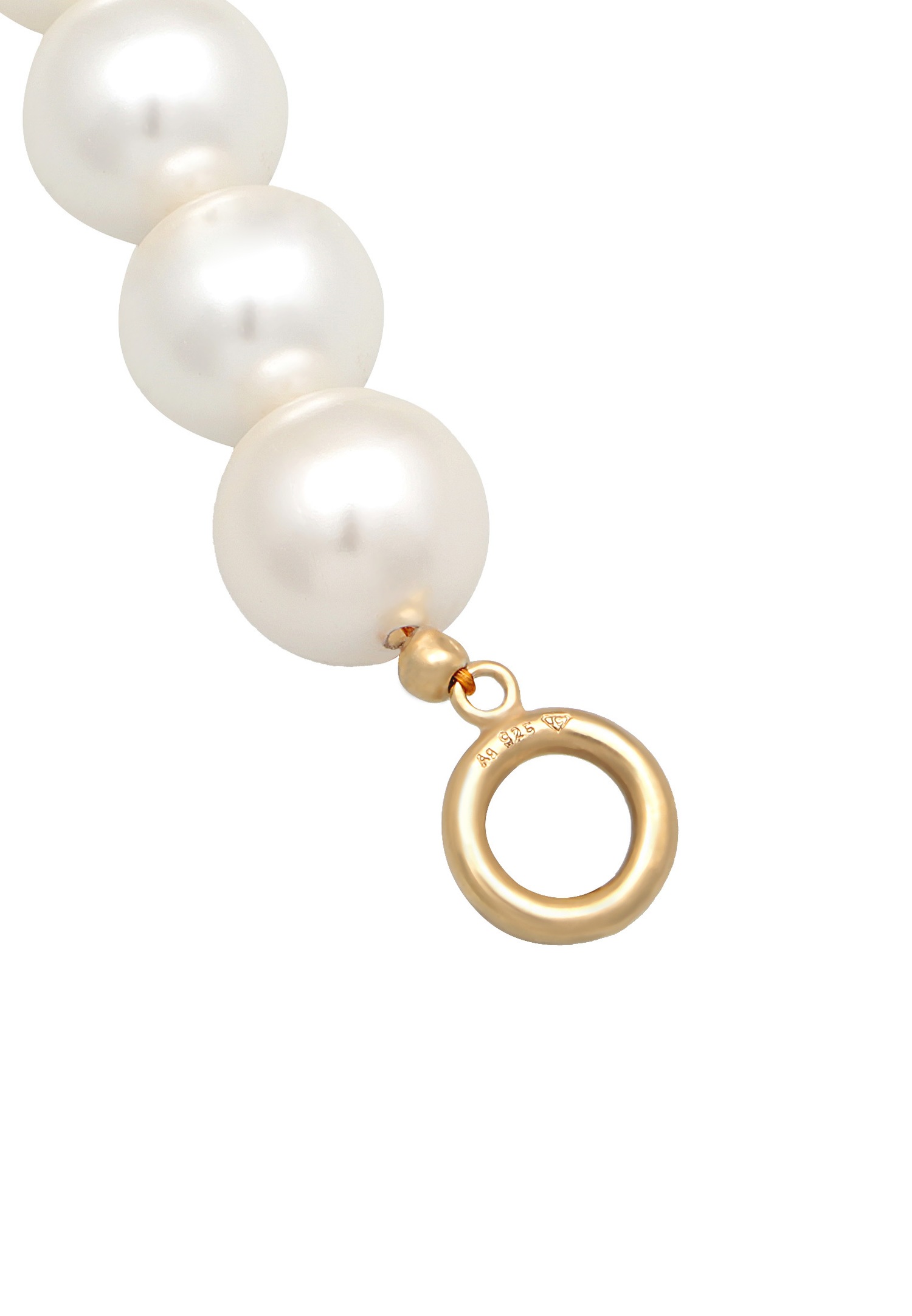 Elli Femmes Tendance T-Bone fermoir avec perles de coquillage en argent sterling 925 plaqué or