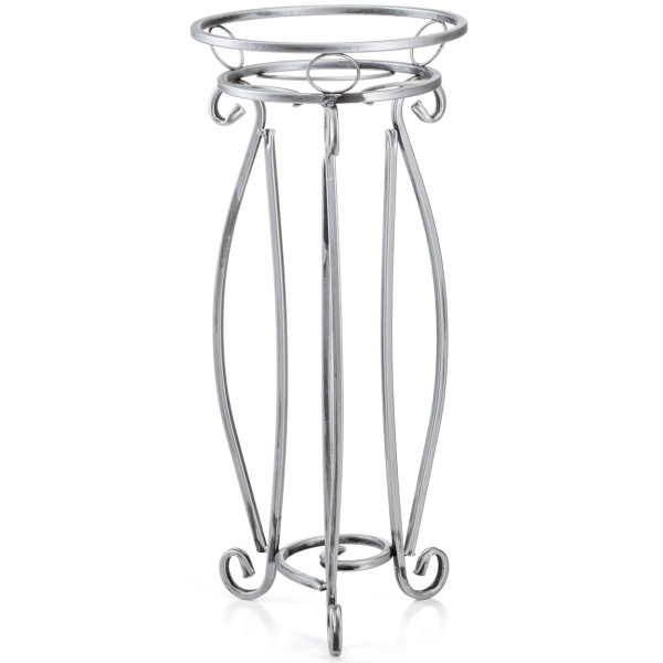 Kwietnik metalowy srebrny 62x28 cm nowoczesny stojak na kwiaty industrialny