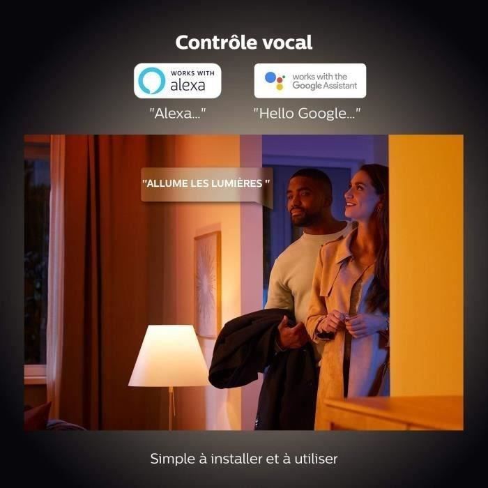 Bombilla LED Philips Hue White Ambiance, casquillo E27, equivalente a 75 W, 1100 lúmenes, compatible con Bluetooth, paquete de 2 unidades.