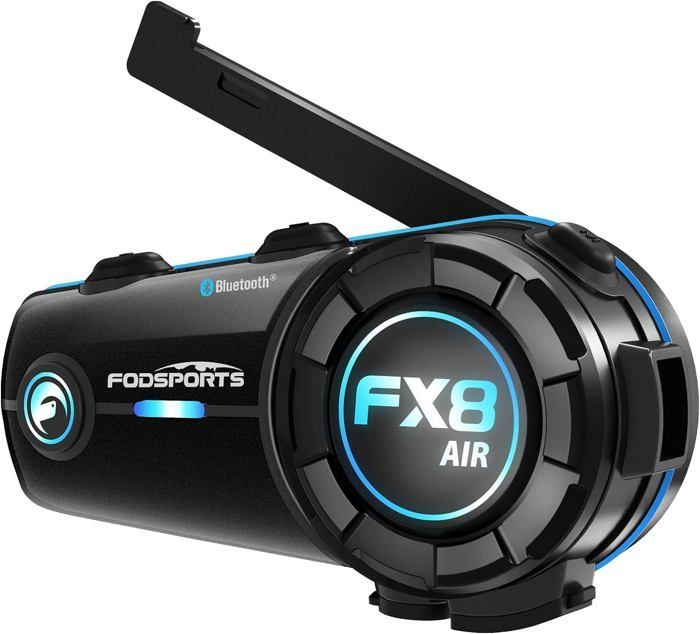 FX8 Air Motorcycle Intercom Duo for 2 Helmets, Motorcycle Hands-Free Kit, 1000M Bluetooth Communication System for Motorcycles