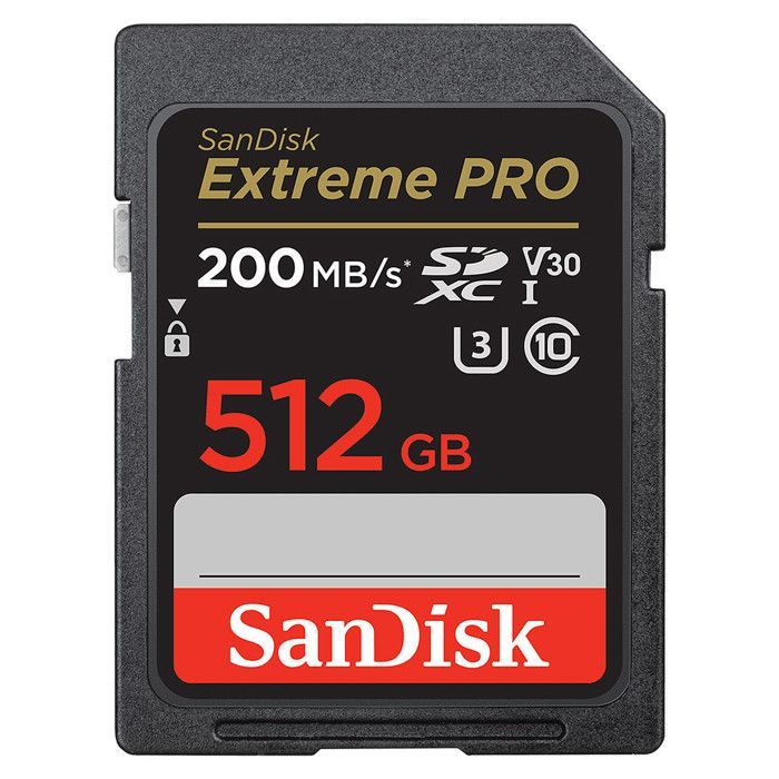 Scheda di memoria SD - SanDisk - Extreme Pro - 512 GB - 200 MB/s - UHS-I V30