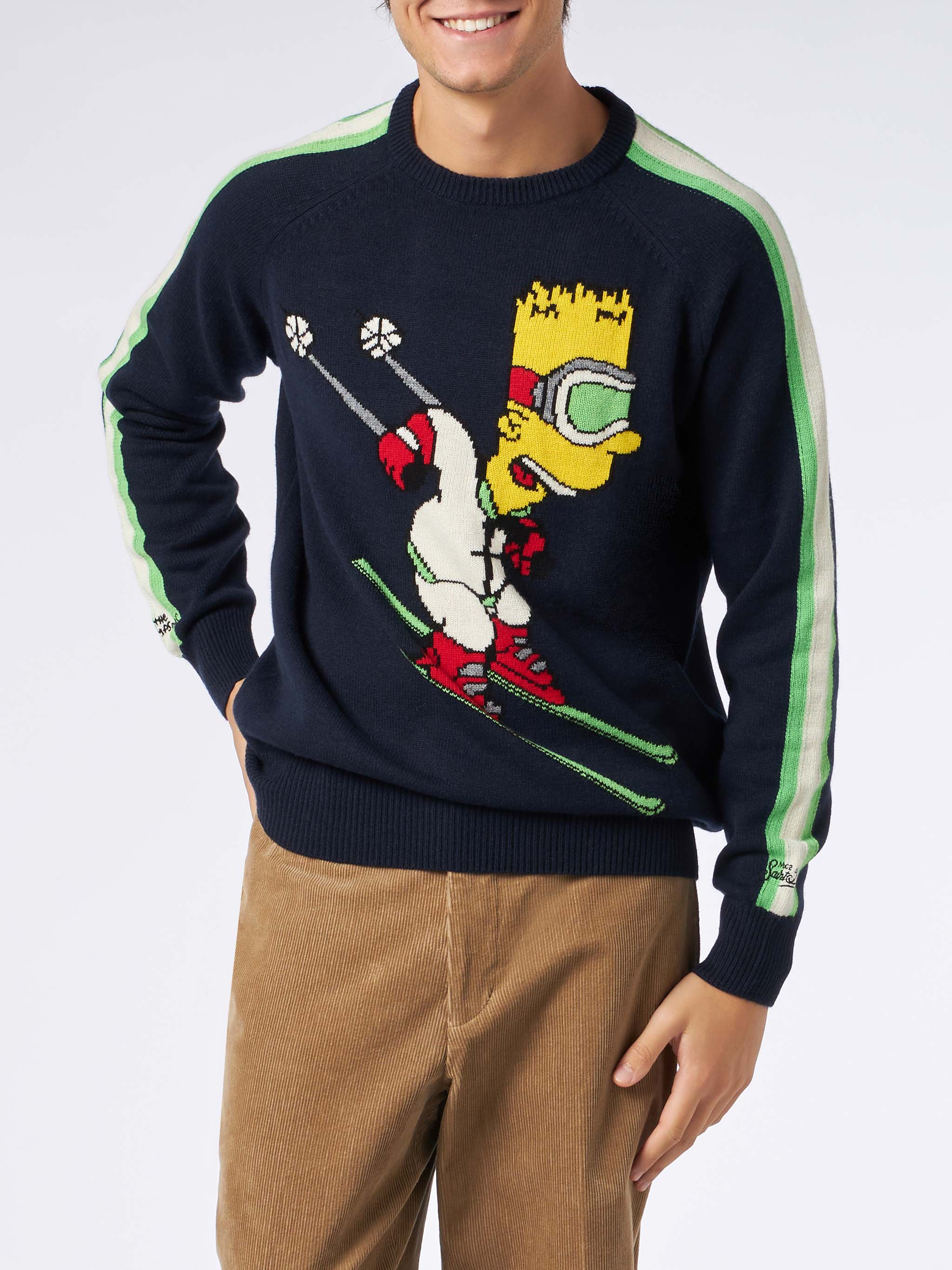 Bart Simpson Jacquard Print Trui met Ronde Hals voor Heren | EDITION