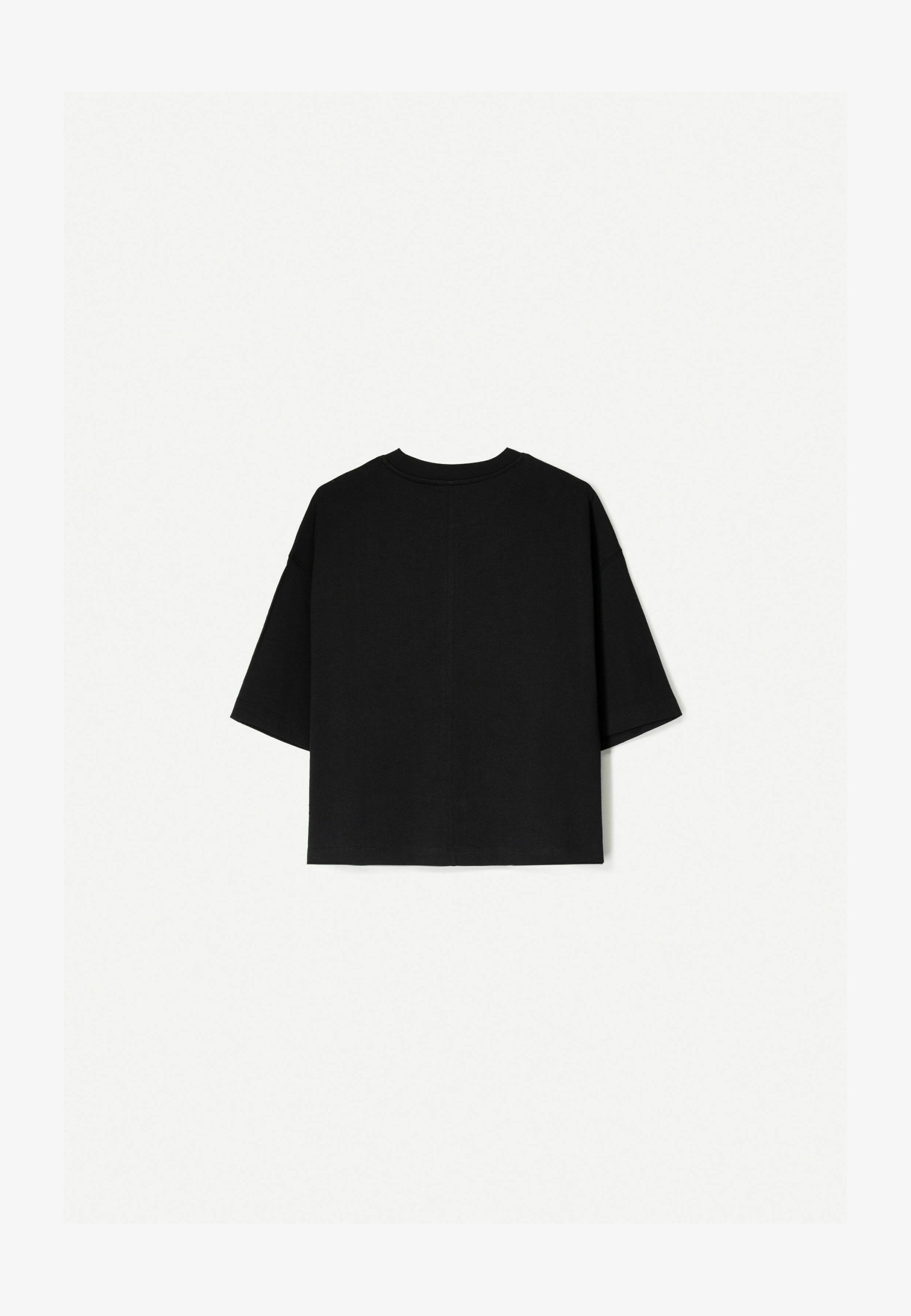 Bershka HEAVY BOXY FIT T-shirt met korte mouwen - Basic T-shirt - zwart