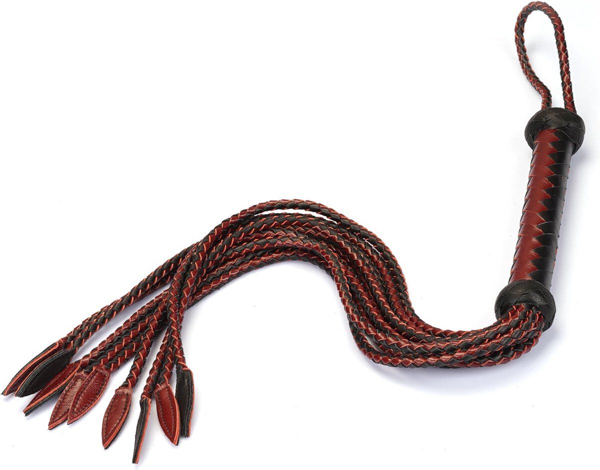 Liebe Seele vinrød og sort læderpisk Cat O Nine Tails