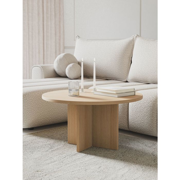 Ronde salontafel - OVO - 76x76 - Lindberg Ash-Oak kleur