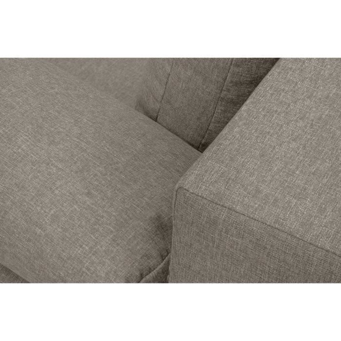 Canapé convertible - 3 places - MIKA - Tissu beige - Coffre de rangement - L 192 x H 84 x P 93 cm