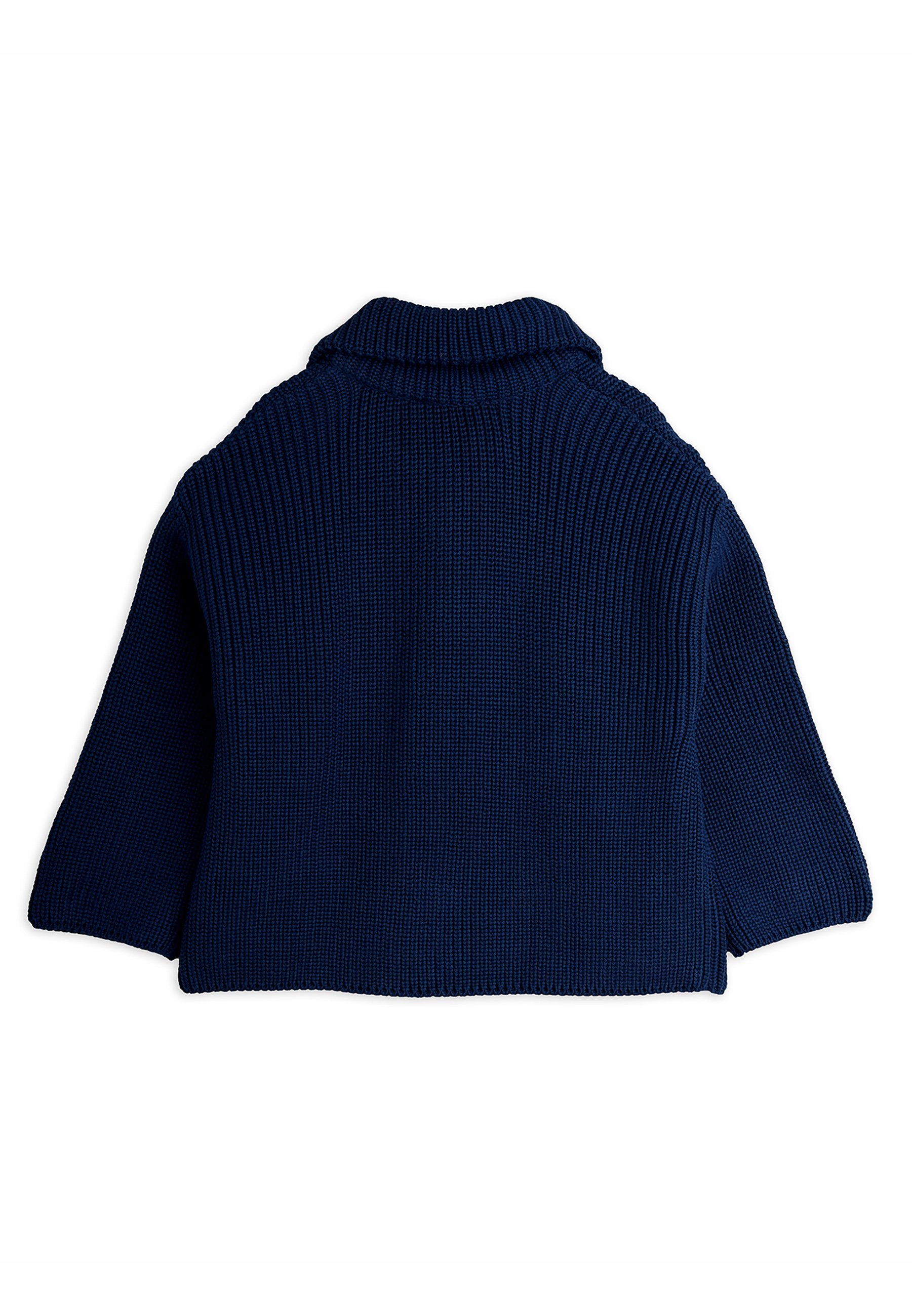 Mini Rodini PANDA PATCH CHUNKY HALF ZIP UNISEX - Maglione - blu