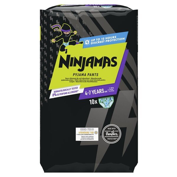 Pampers Ninjamas dječje pidžama hlačice za dječake 4-7 godina<br>Medicinski uređaj - veličina 4-7 godina, 10 komada