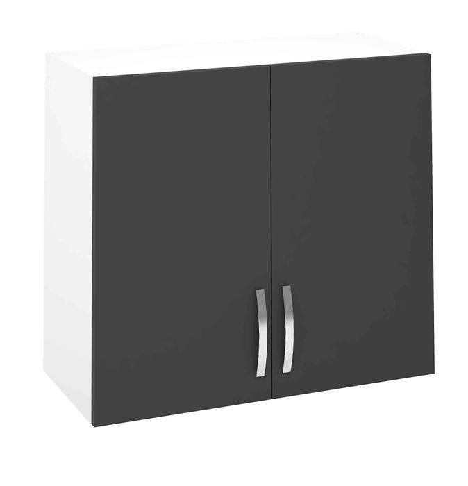 Pensile da cucina a 2 ante, grigio - Altezza 70 x Lunghezza 80 x Profondità 35 cm