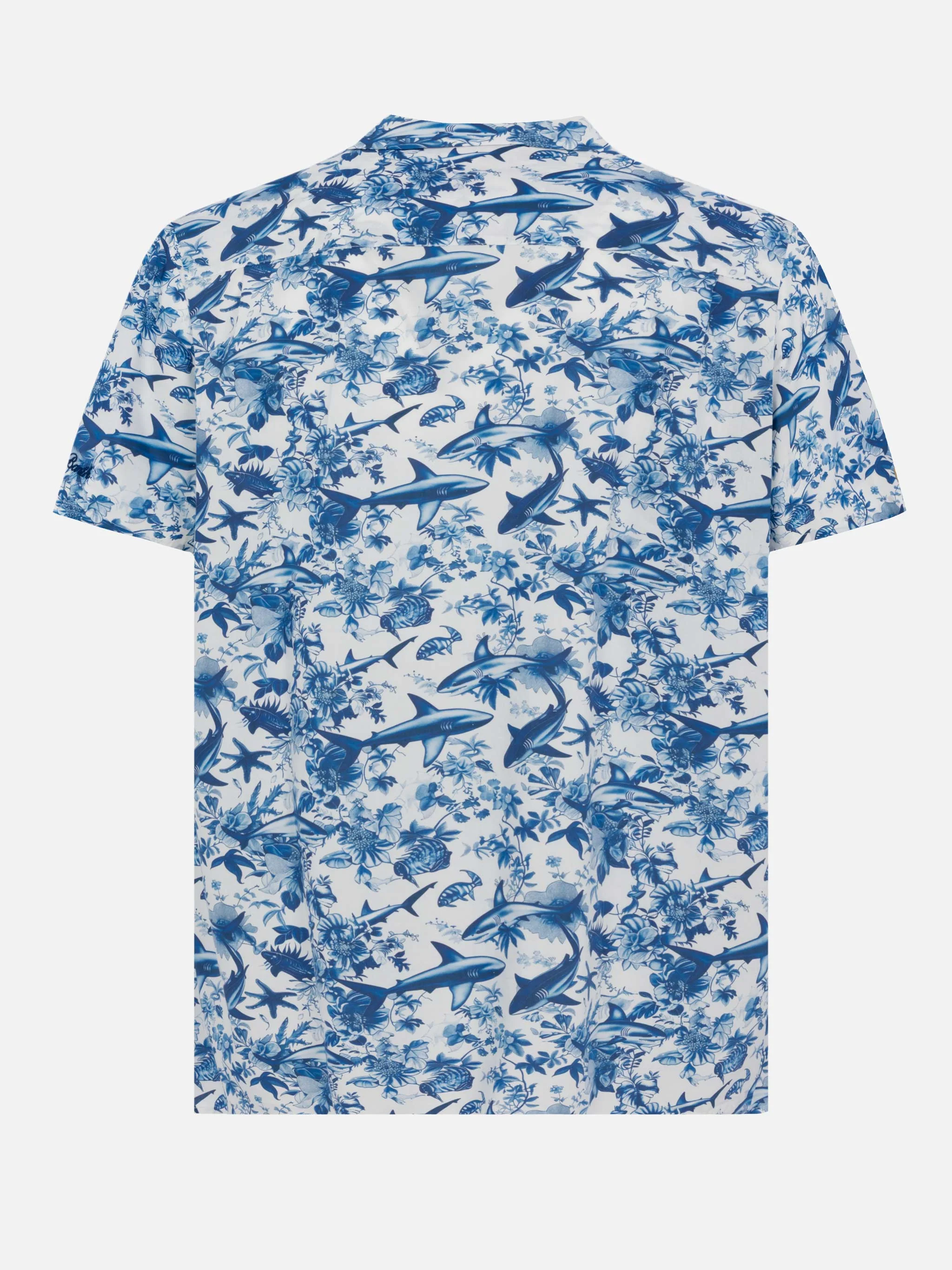 Kalea katoenen shirt met haaienprint | Ontwerp mede ontwikkeld door RI (AI)