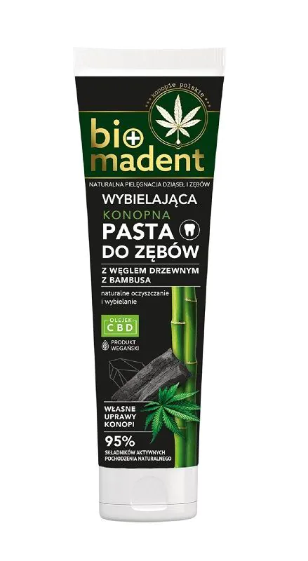 BIOMadent Konopna Pasta do zębów z Węglem Drzewnym z Bambusa Wybielająca