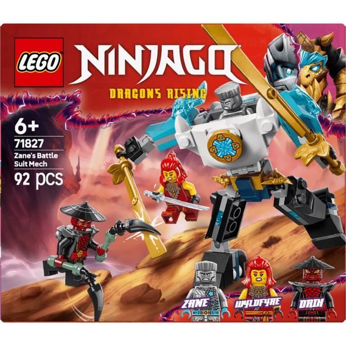 LEGO NINJAGO 71827 Zanes Super-Roboterrüstung – Ninja-Rollenspielset für Jungen ab 6 Jahren