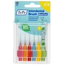 Cepillos interdentales sostenibles TEPE Tepe, 6 unidades, tamaño del alambre 0,4 a 0,8 mm, limpieza de los espacios interdentales.