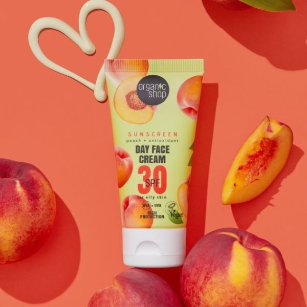 Crema facial de día con protector solar SPF30 para piel grasa de Organic Shop, 50 ml