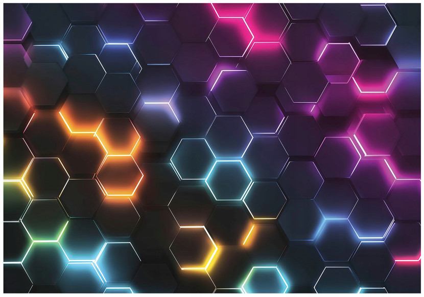 Fototapeta dla młodzieży heksagony 3d gaming tapeta młodzieżowa 250x175