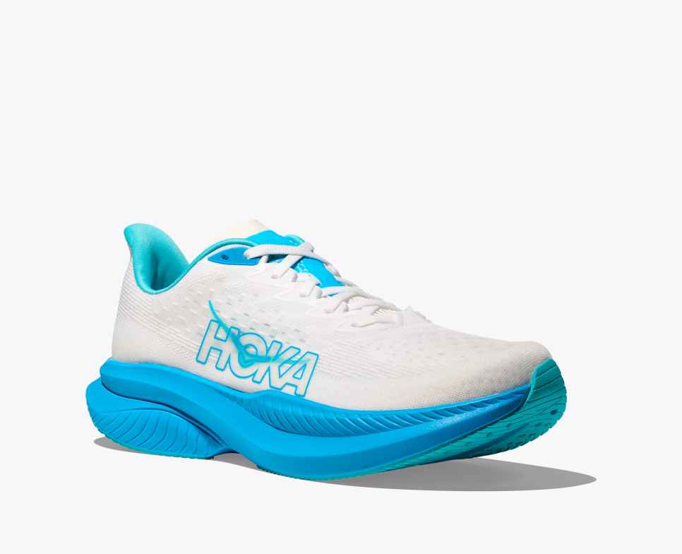 HOKA Mach 6 Alb / Albastru deschis