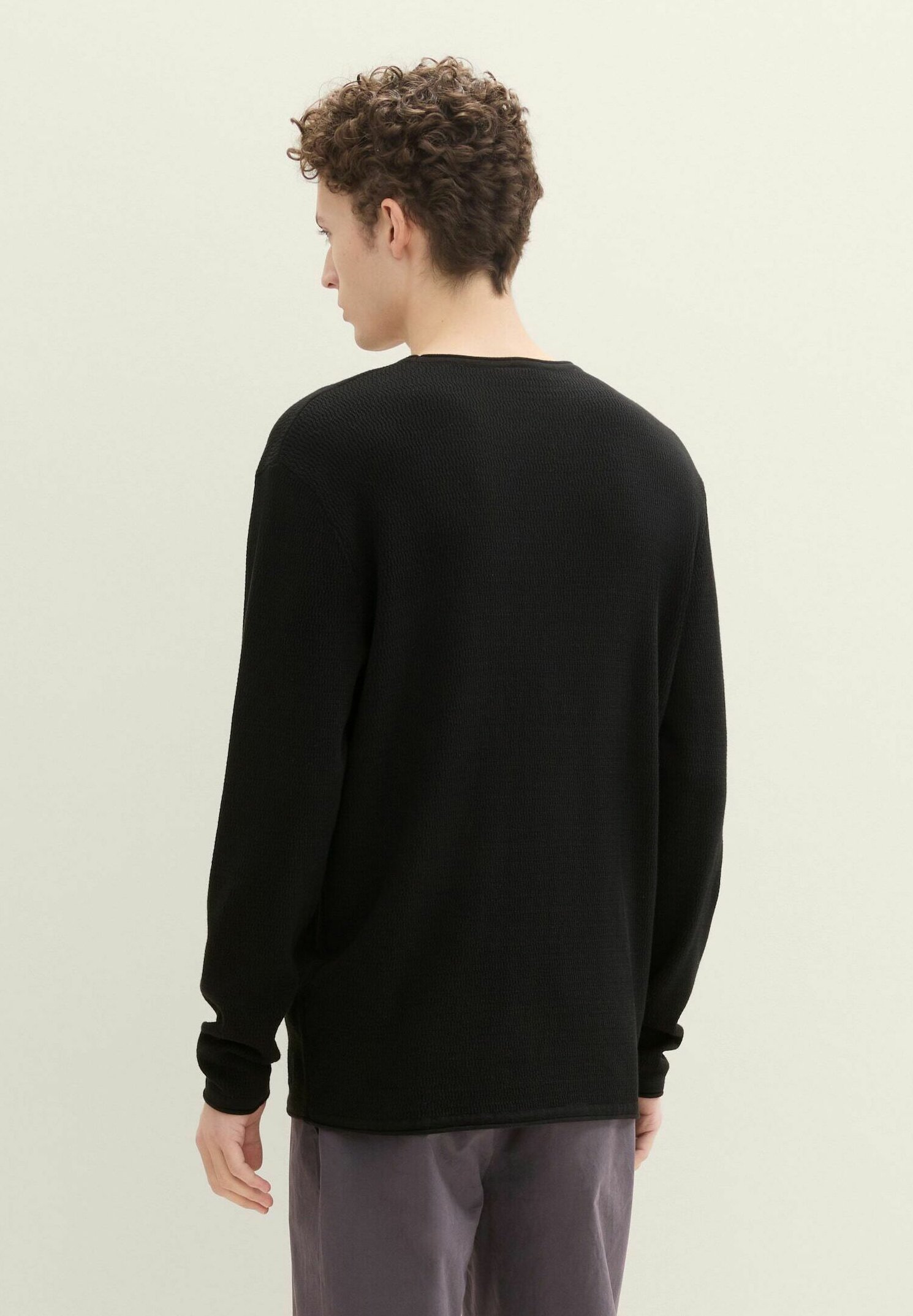 TOM TAILOR DENIM STRUCTURED - Trui - zwart