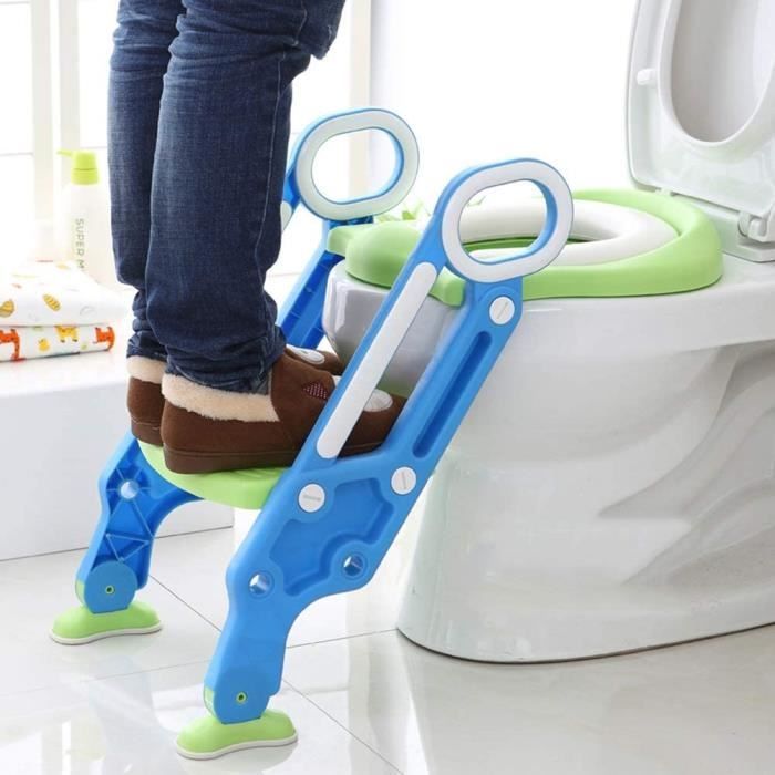 Child's folding and adjustable toilet seat escalator, soft baby toilet seat washer, 4 colors (color: pink)