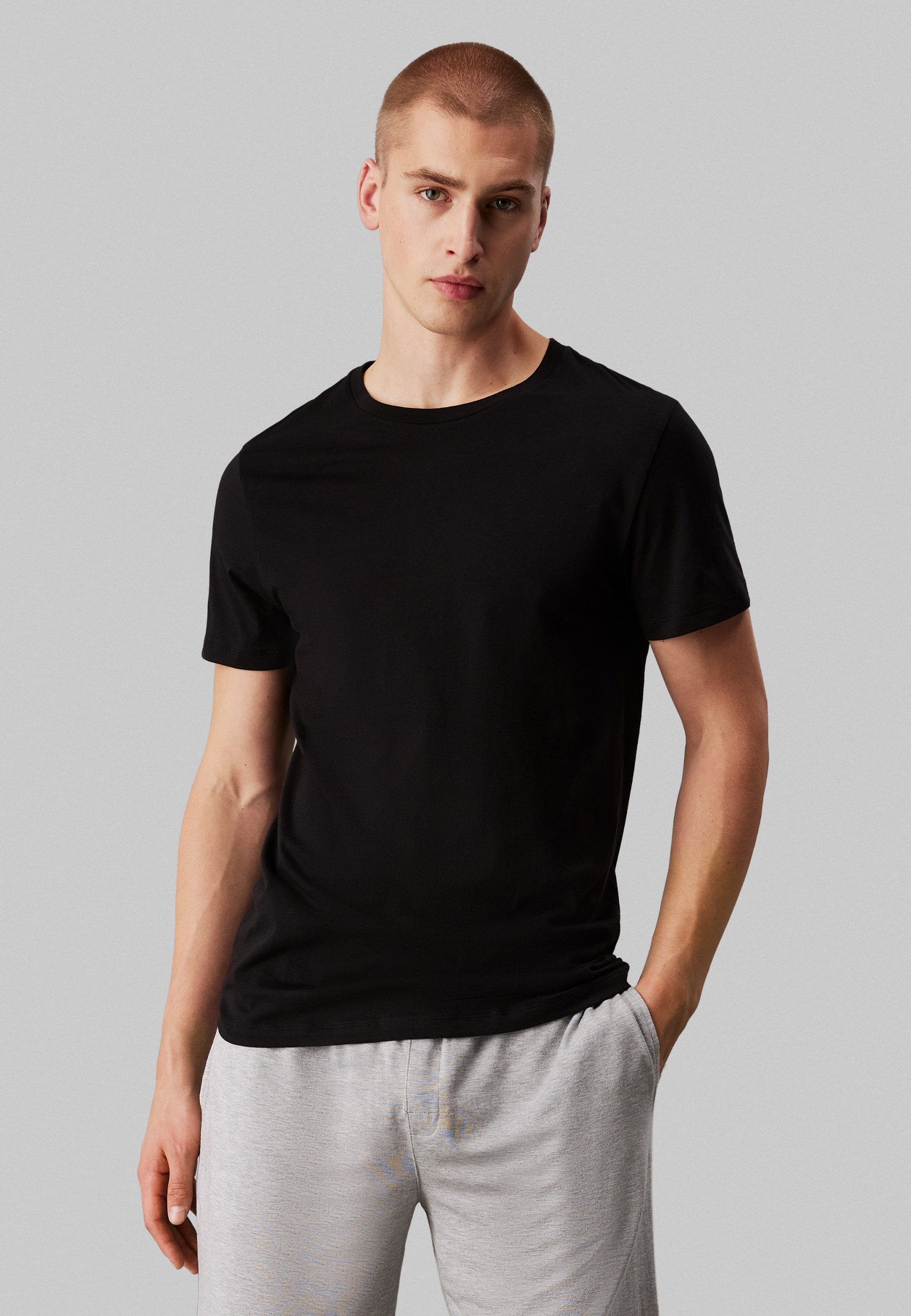 Calvin Klein Underwear 3-pack T-shirts 100% katoen - Pyjamatop - zwart/wit/grijs gemêleerd