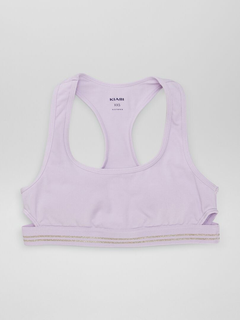 Sutiã acolchoado com detalhes dourados - ROXO