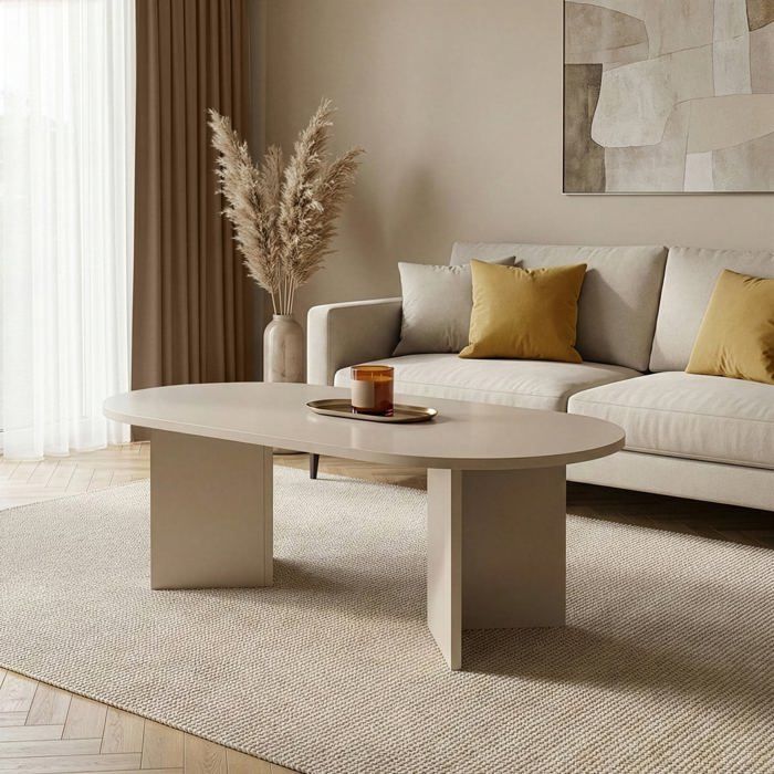 CALICOSY - Tavolino ovale L119 cm - IRIS - Cashmere