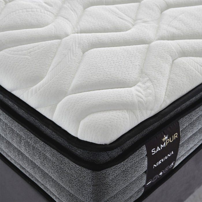 Materasso Nirvana 180x200 di Sampur | Spessore 26 cm | Memory foam | Molle insacchettate | Lattice naturale | Coprimaterasso integrato