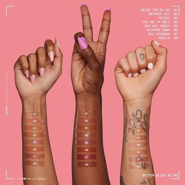 NYX Professional Makeup Butter Gloss sjajilo za usne Bling! 08 Hustla Butter Gloss sjajilo za usne 8 ml