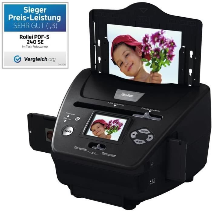 Scanner multifunzione - ROLLEI - PDF-S 240 SE - Scansione rapida - 1800 dpi - Schermo LCD da 2,4 pollici