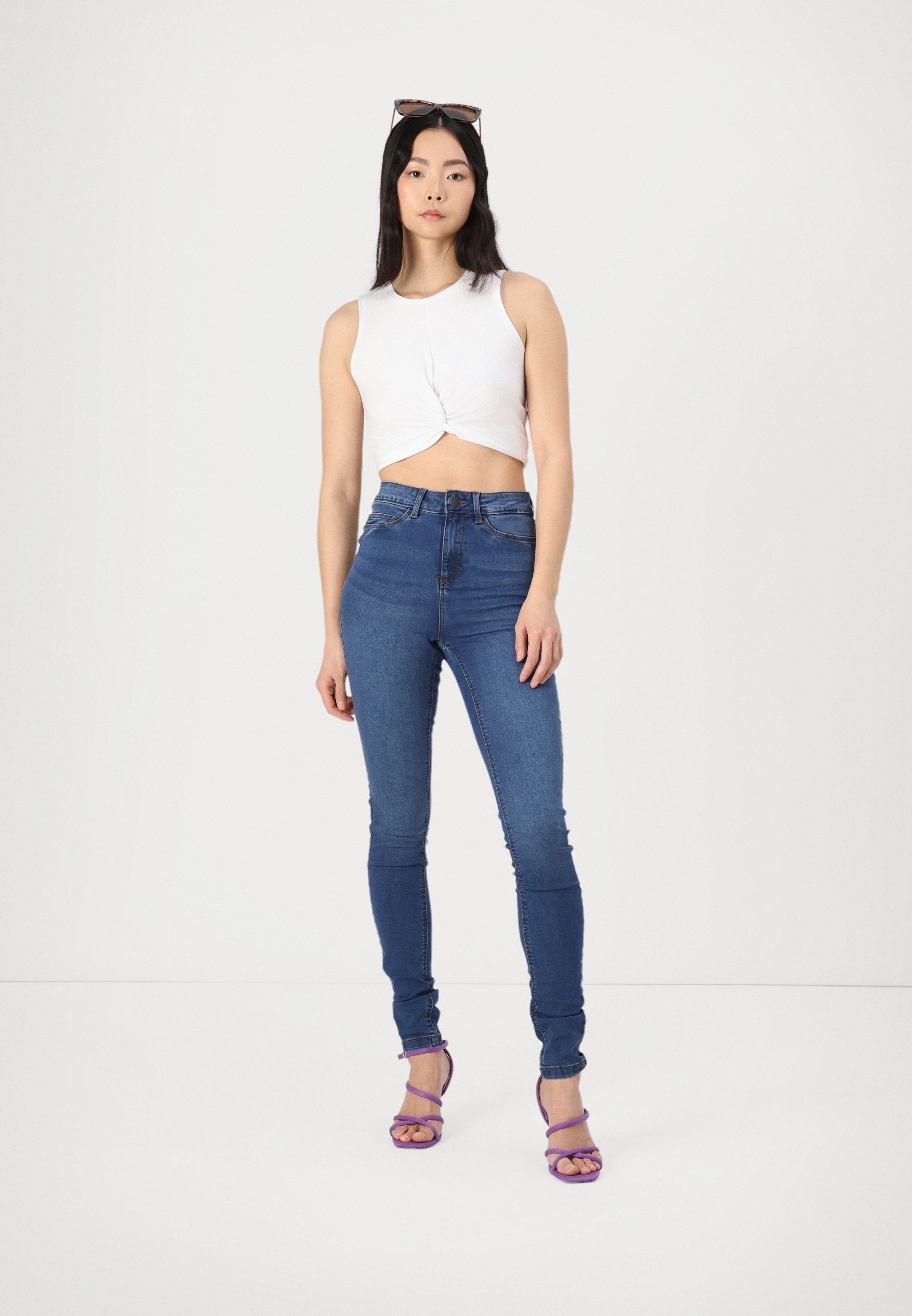 Noisy May NMCALLIE SKINNY - Jeggings - mediumblauwe denim