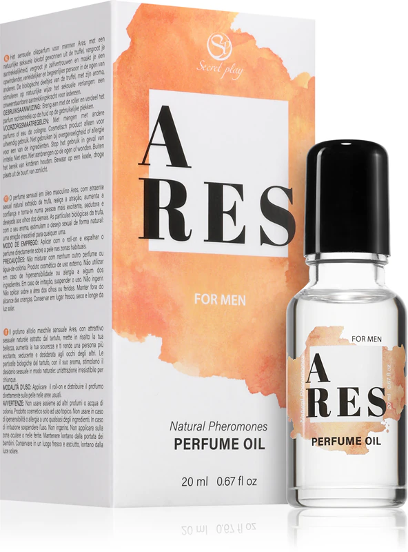 Óleo perfumado com feromônios naturais Ares Secret Play.