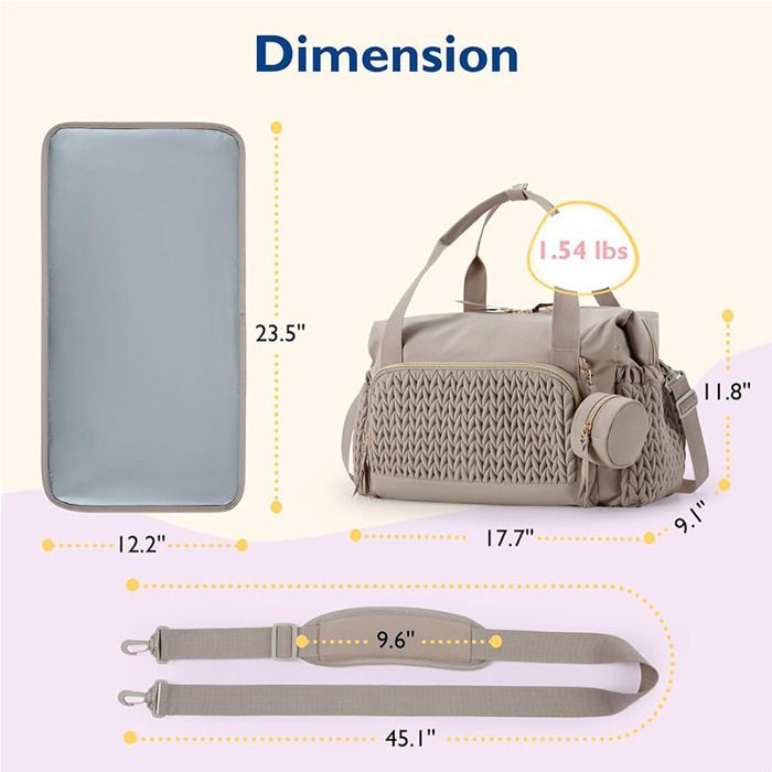 Bolso cambiador para bebé, bolso de gran capacidad, bolso cambiador de viaje, bolso para hospital para recién nacidos con bolsillo para chupete - Negro