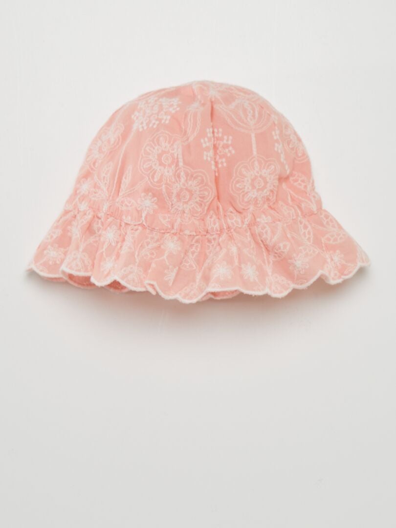 Conjunto de gorro bob y pelele bordado - ROSA