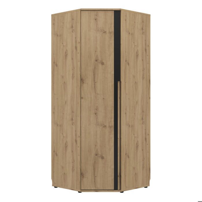 Dressing d'angle équipé effet bois chêne beige 235cm