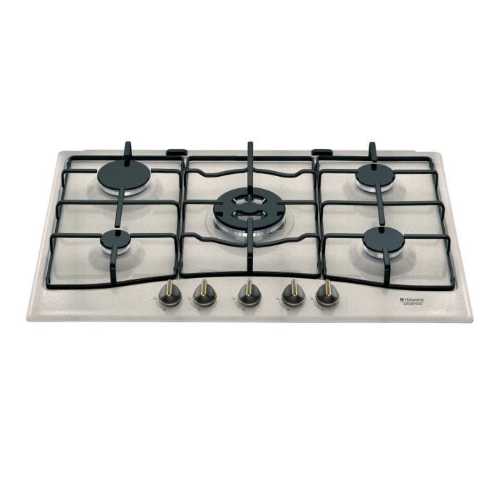 Hotpoint PC 750 T (AV) R -HA Gasherd, emailliert, schwarz, bronze, haferfarben - 5 Kochfelder - 10500 W