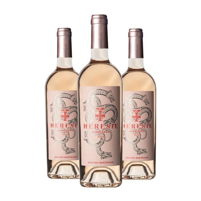 Hérésie vin rosé Corbières 2024 Lot 3 Bouteilles 75cl