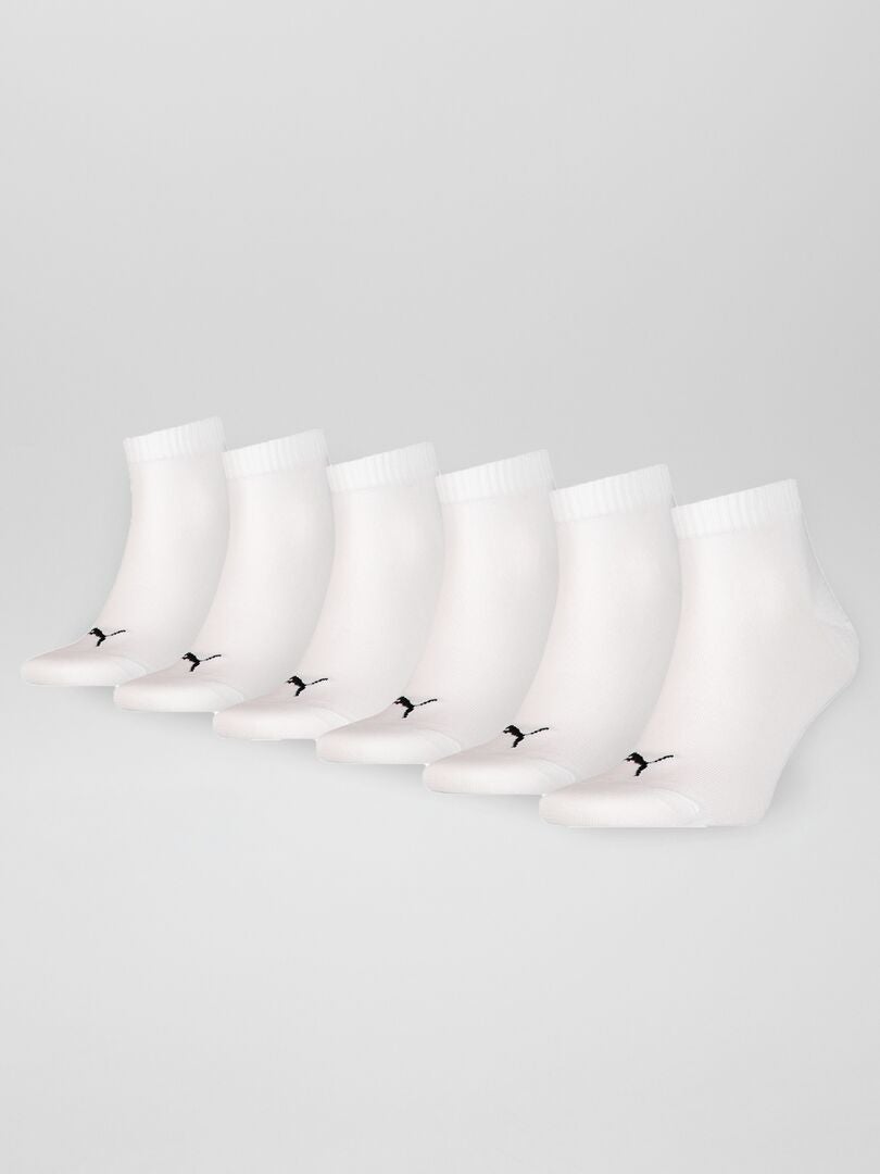 Conjunto de 6 pares de meias Puma unissex - BRANCAS