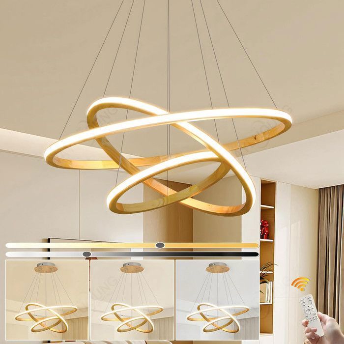 Dorlink® Suspension LED Moderne - Or -Ø 20+40+60 cm  Avec télécommande - convient pour une chambre ou un couloir