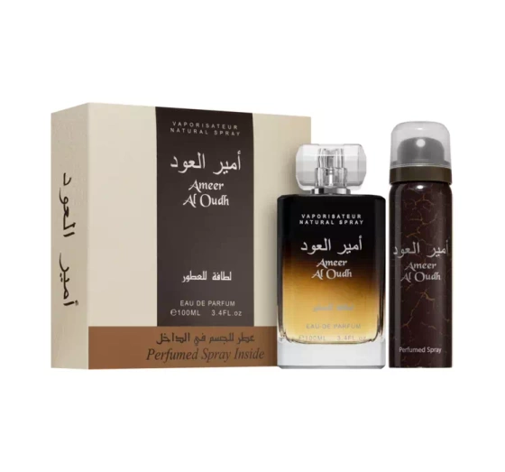 Lattafa Ameer Al Oudh woda perfumowana spray 100 ml   dezodorant spray 50 ml