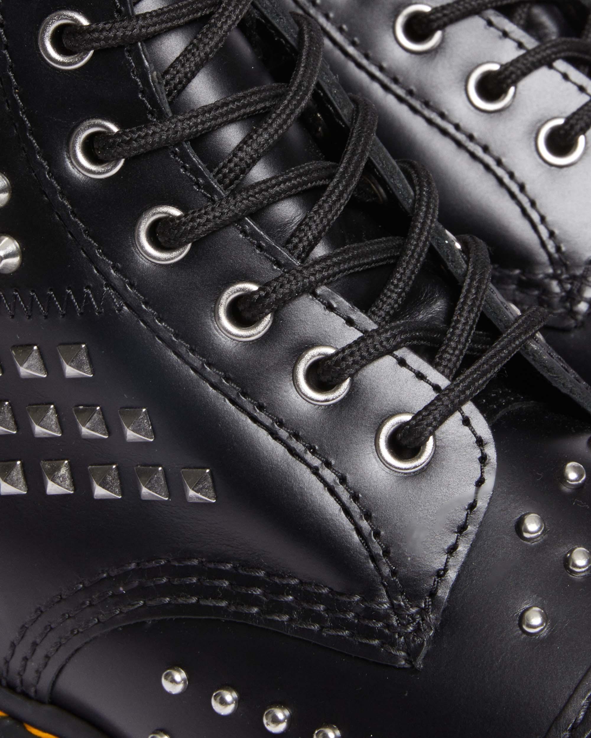 1460 Studded Zip Atlas Leather Lace Up Boots