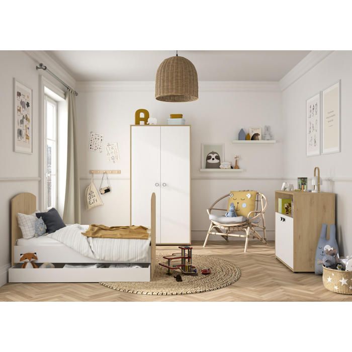 Conjunto ARTHUR - Trio de Berço Galipette (60x120cm) + Cômoda de 2 Portas + Guarda-Roupa de 2 Portas