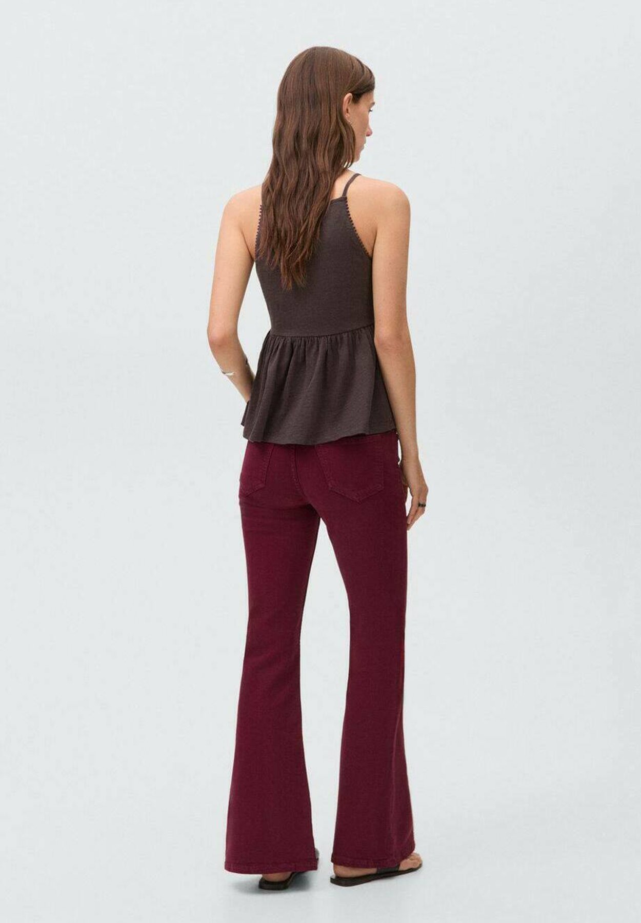 Mango Kids TEEN - Jeansy dzwony - bordowe
