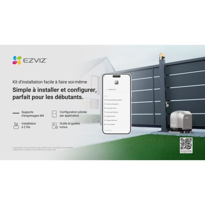 Kit de motor para puerta corredera - EZVIZ - HG2 600 Pro - Conectado - Hasta 600 kg