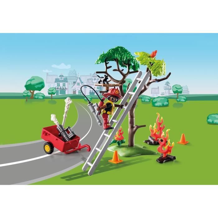 PLAYMOBIL - 70917 - DUCK ON CALL - Pompier et chat - Multicolore - 225,1 g - 32 pièces